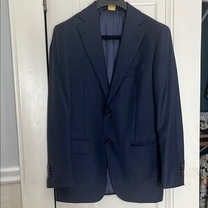 Suitsupply Pure Wool Super 110s Navy Suit Jacket Pants Size 46